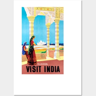 Vintage Travel Poster India Tajmahal Posters and Art